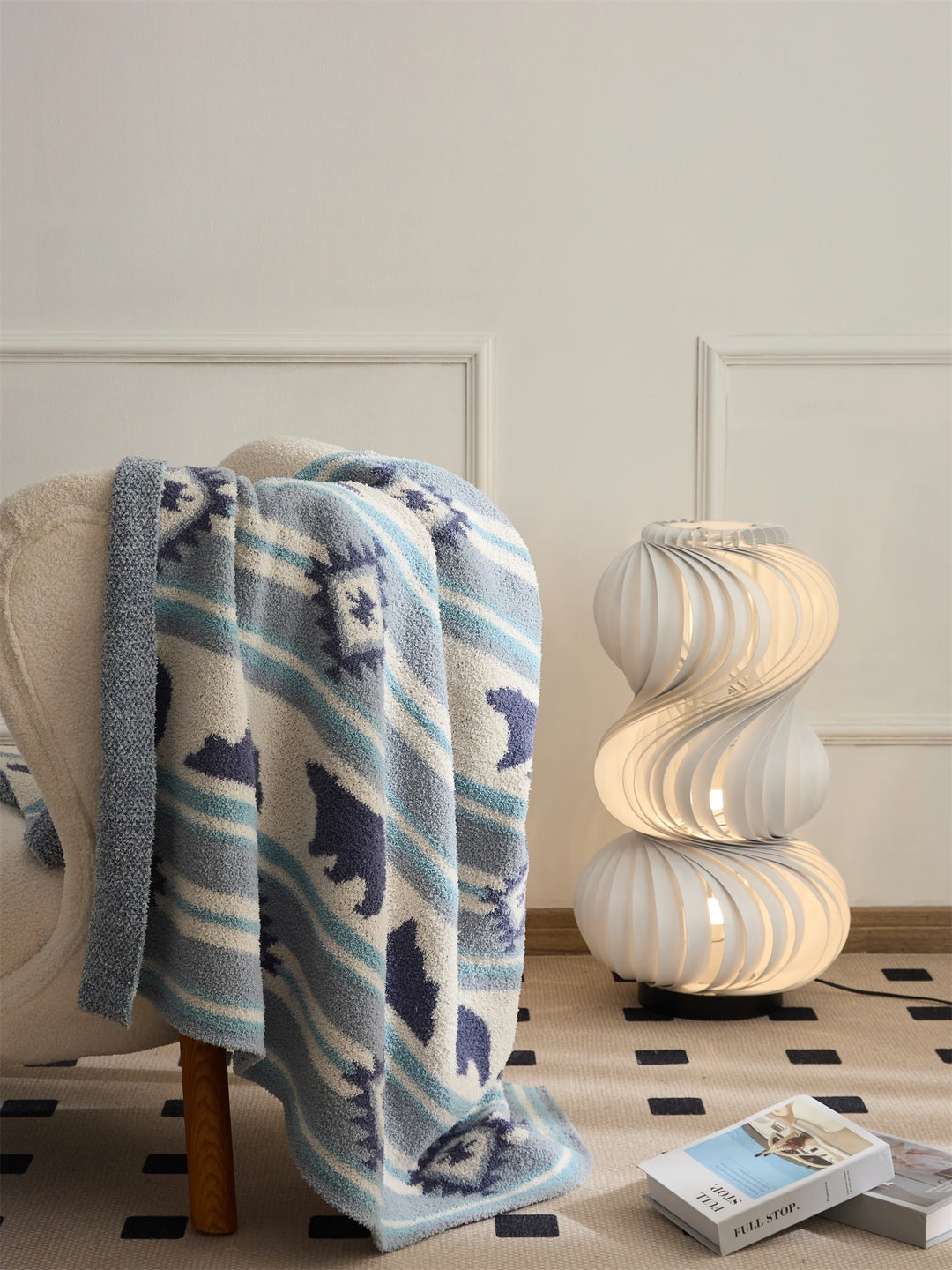 Ethnic Bear & Mountain Throw Blanket