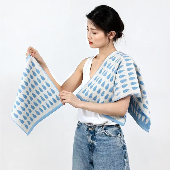 Blue Raindrop Towels