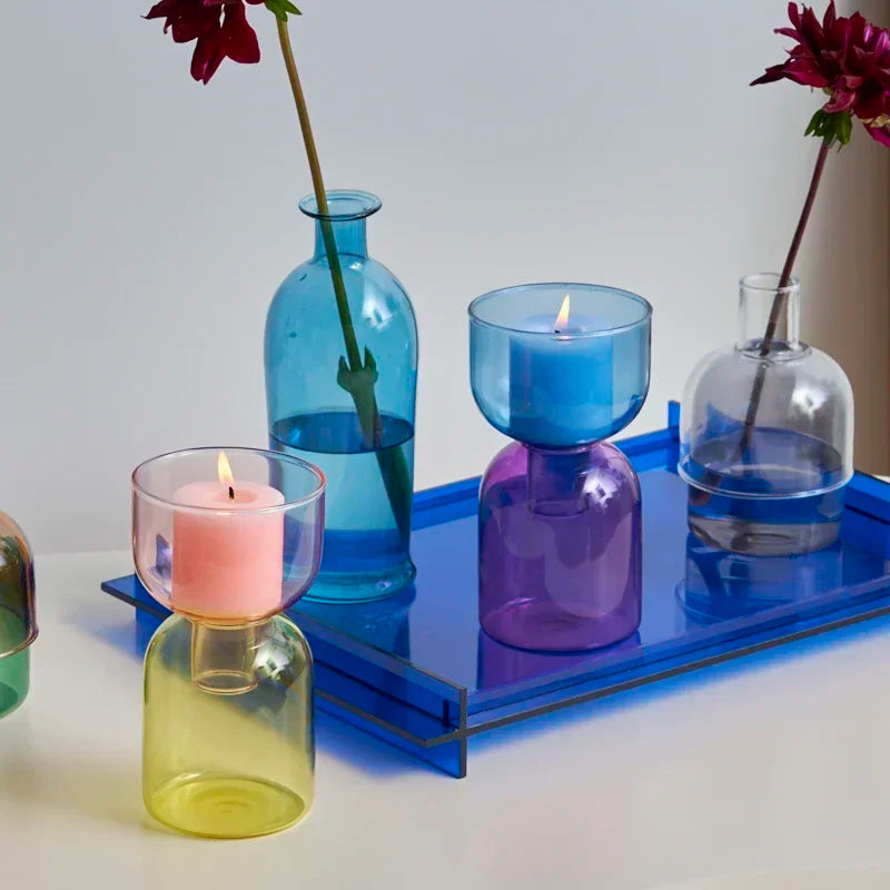 Glass Candle & Flower Vase Sets
