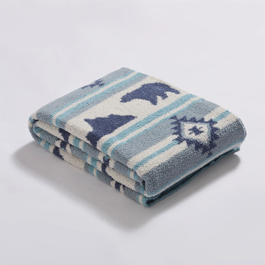Ethnic Bear & Mountain Throw Blanket
