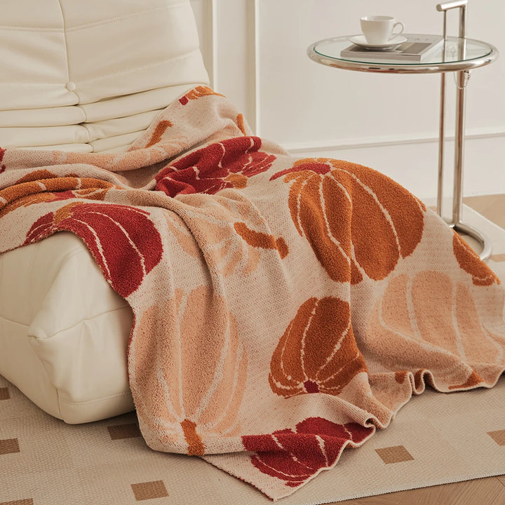 Orange Pumpkin Throw Blanket