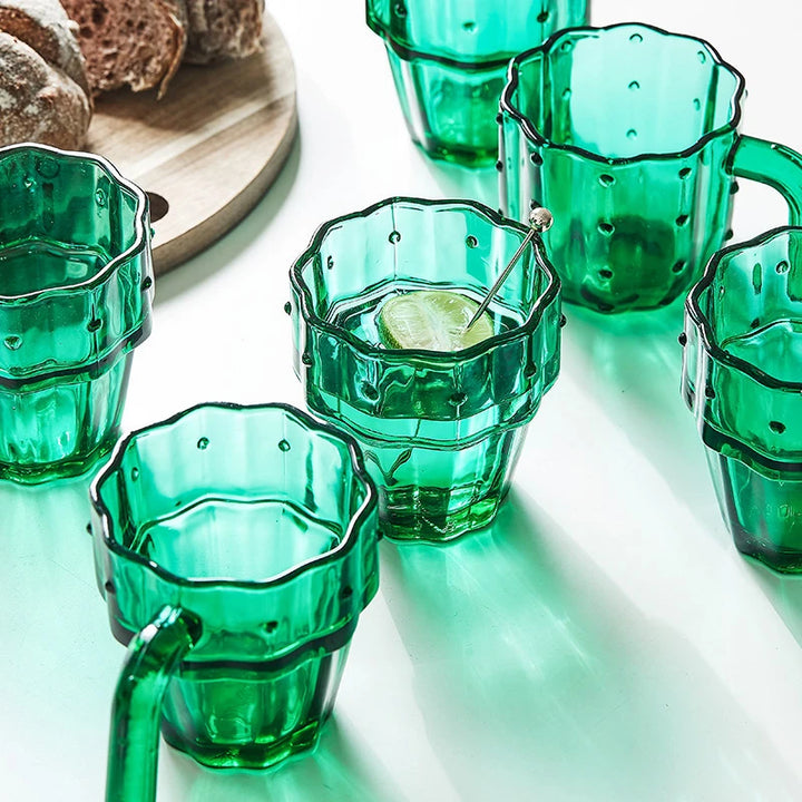 Green Cactus Glassware Set