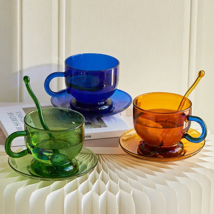 Colorful Mug & Saucer Set