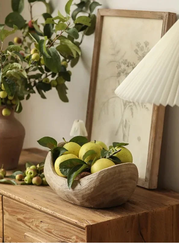 Wooden Ship-Shaped Fruit Bowl