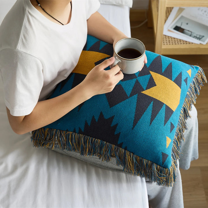 Bohemian Fringe Pillow Cover