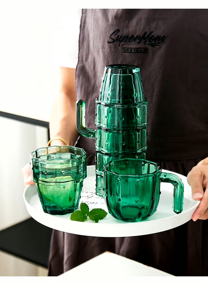 Green Cactus Glassware Set