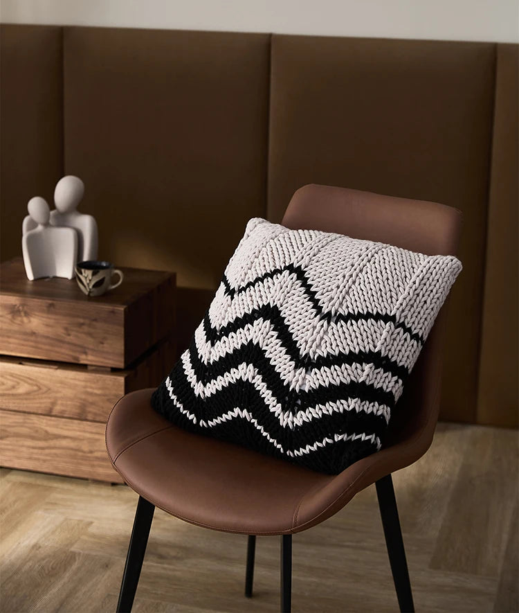 Black & Ivory Knit Geometric Pillows