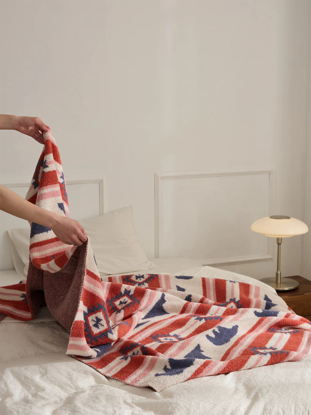 Ethnic Bear & Mountain Throw Blanket