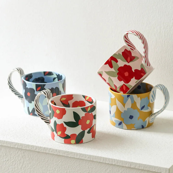 Unique Korean Flower Mugs