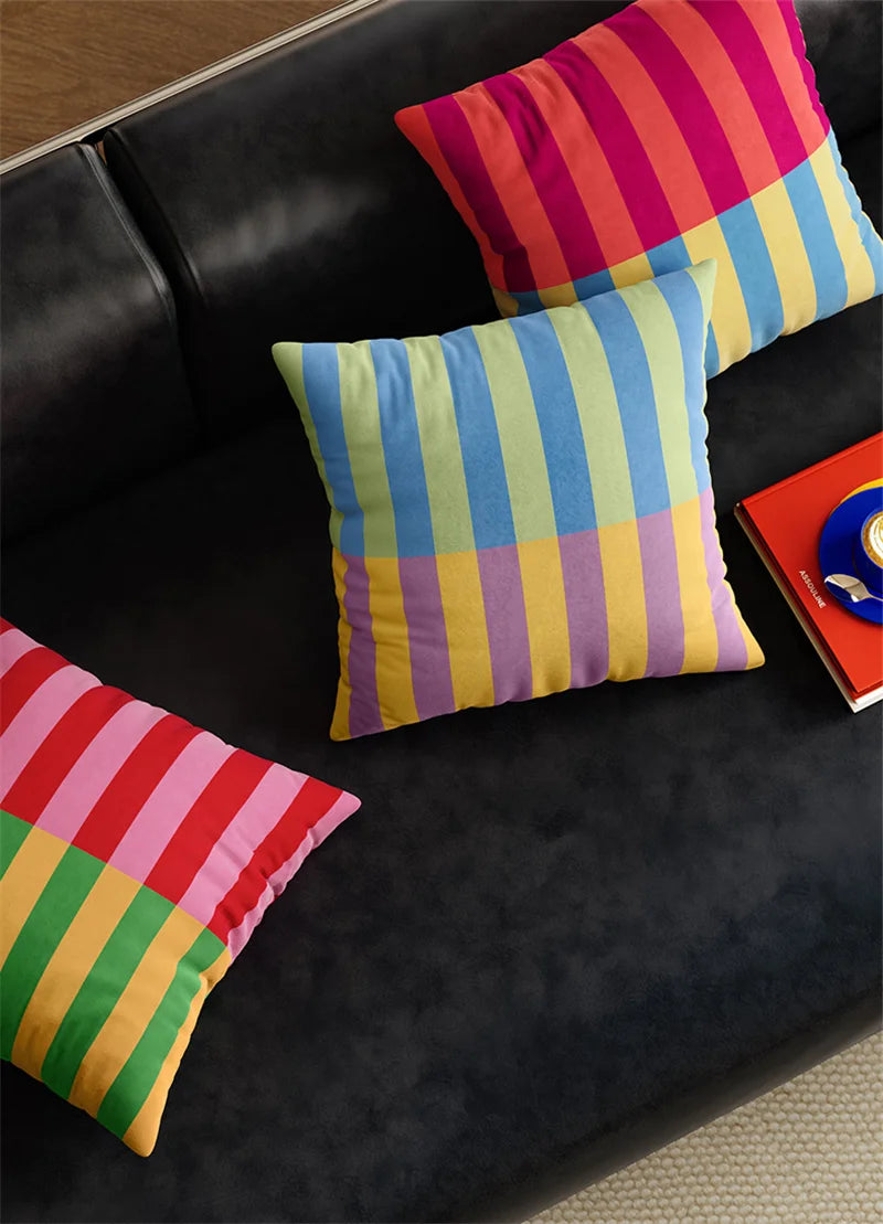 Colorful Hippie Stripe Pillow Covers