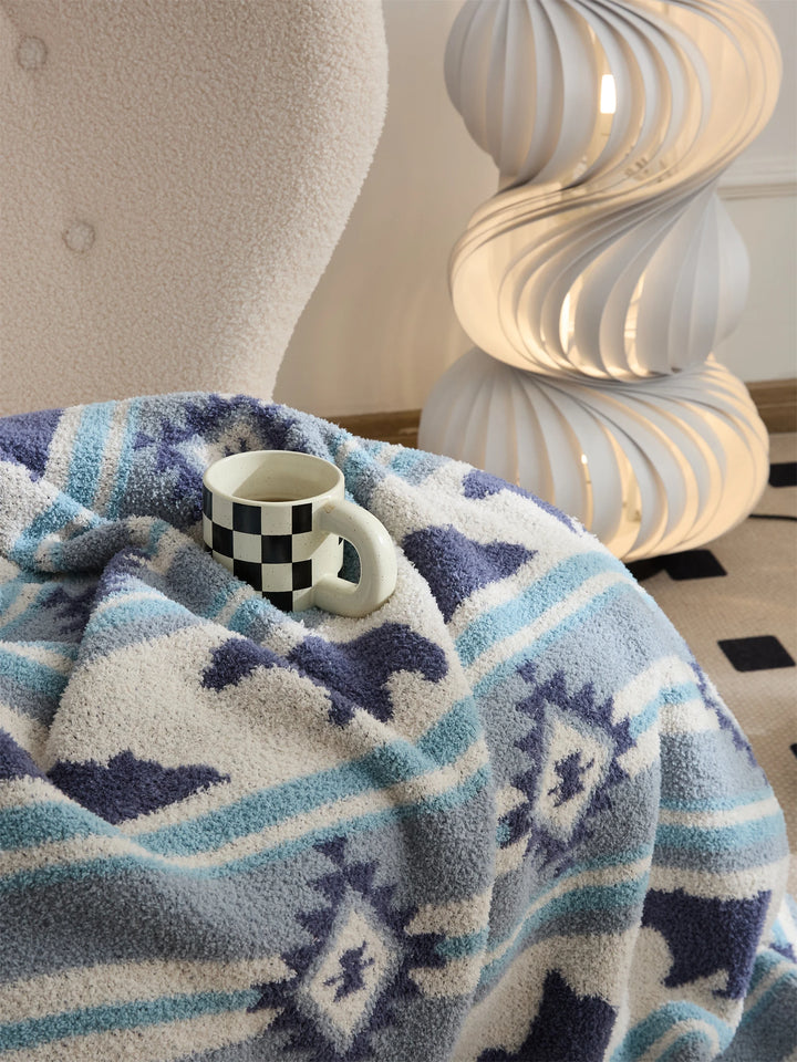 Ethnic Bear & Mountain Throw Blanket