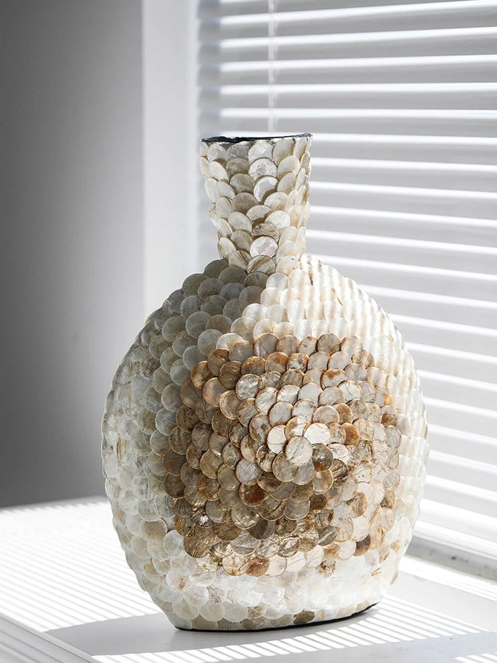 Golden Shell Art Vase