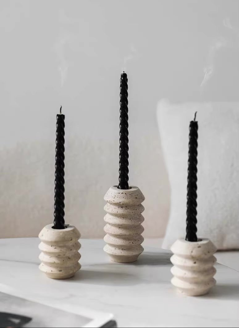 Wabi-Sabi Stone Candle Holders