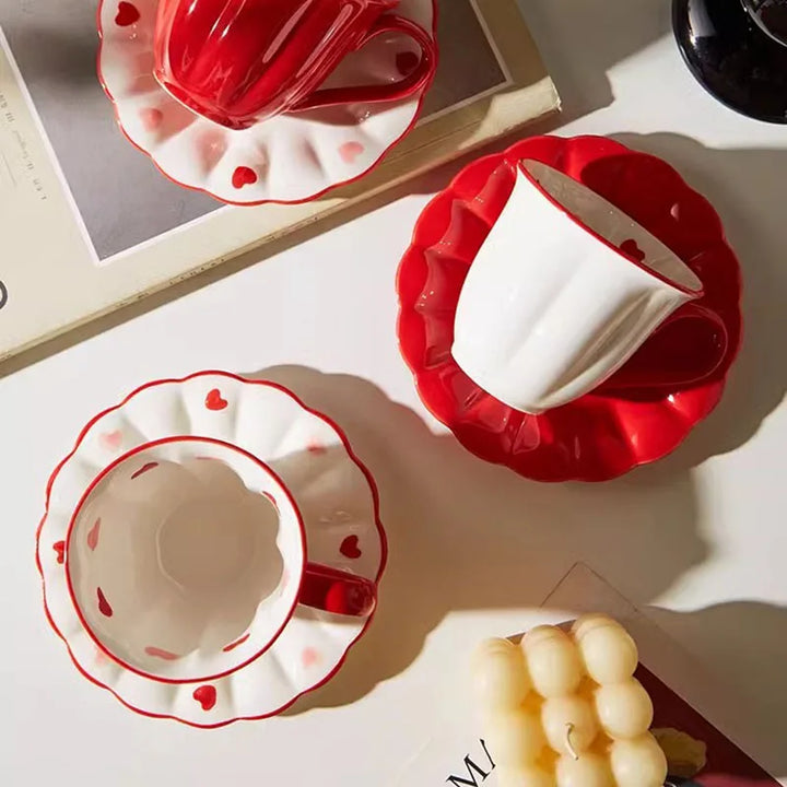 Red Love Mug & Saucer Set