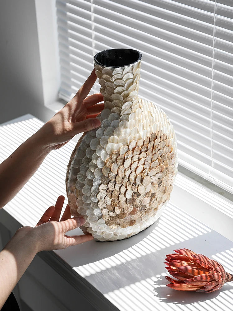 Golden Shell Art Vase