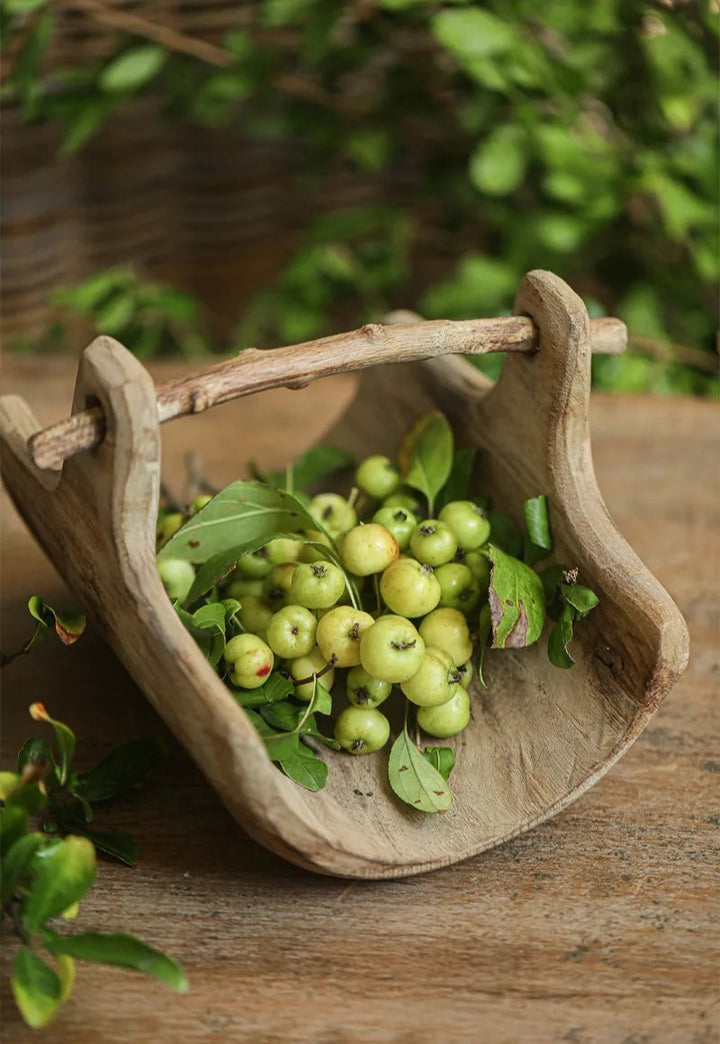 Wooden Basket-Style Tray