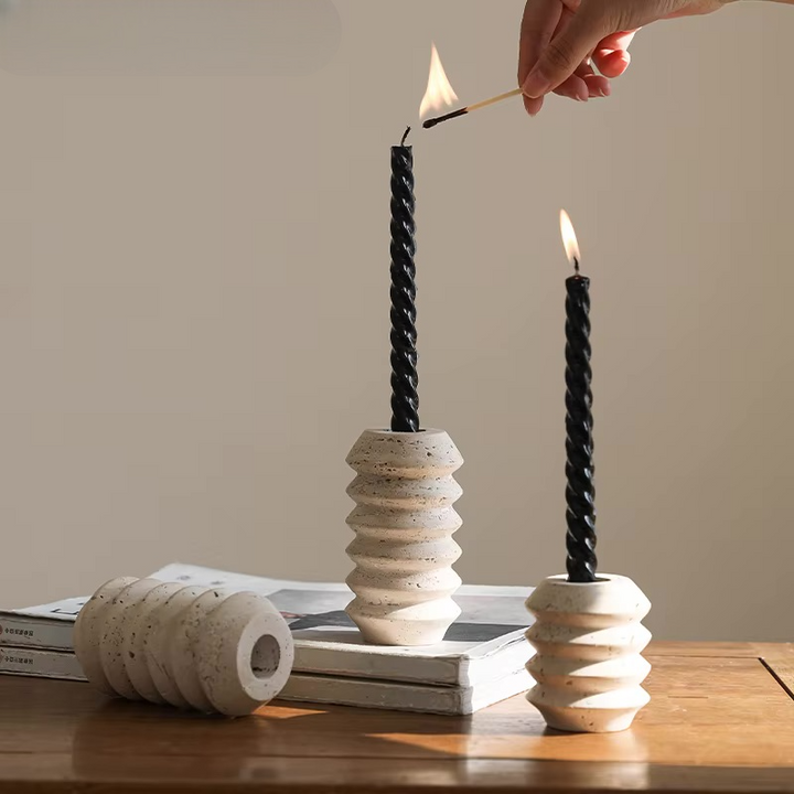 Wabi-Sabi Stone Candle Holders