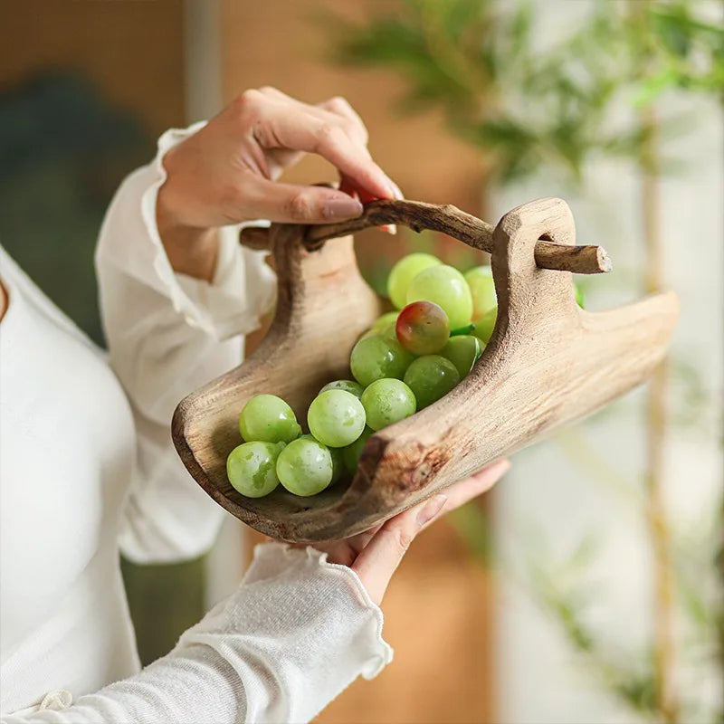 Wooden Basket-Style Tray