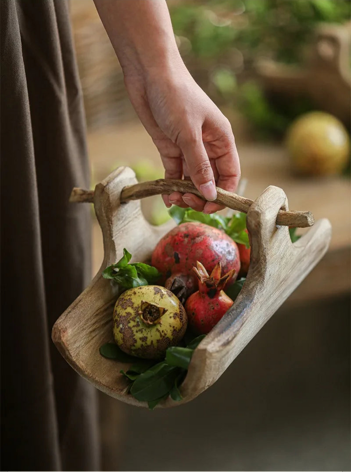 Wooden Basket-Style Tray