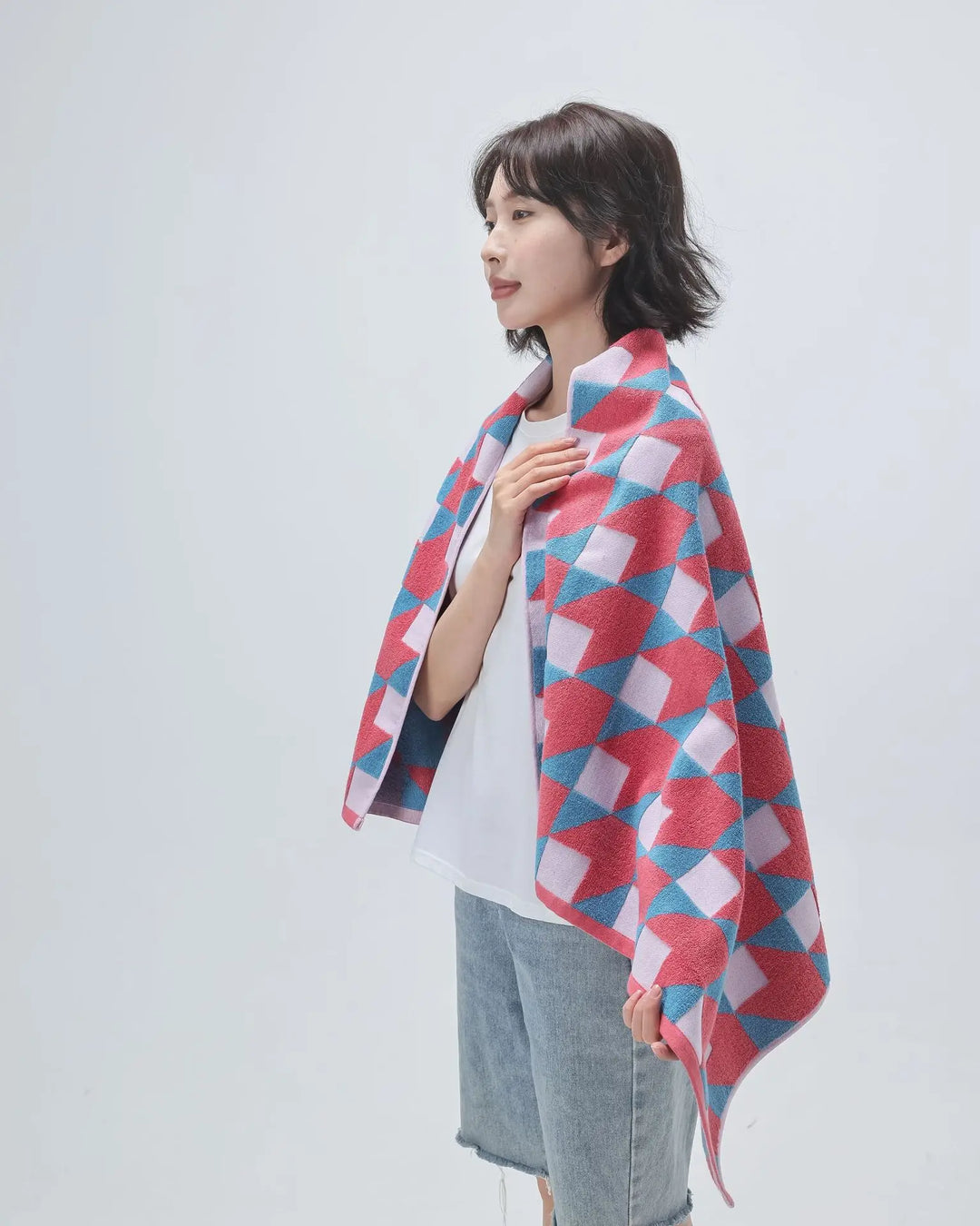 3D Cube Pattern Towels