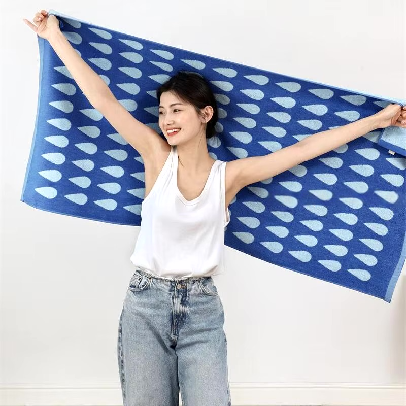 Blue Raindrop Towels