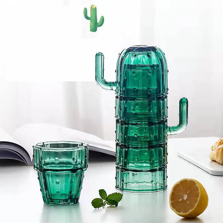 Green Cactus Glassware Set