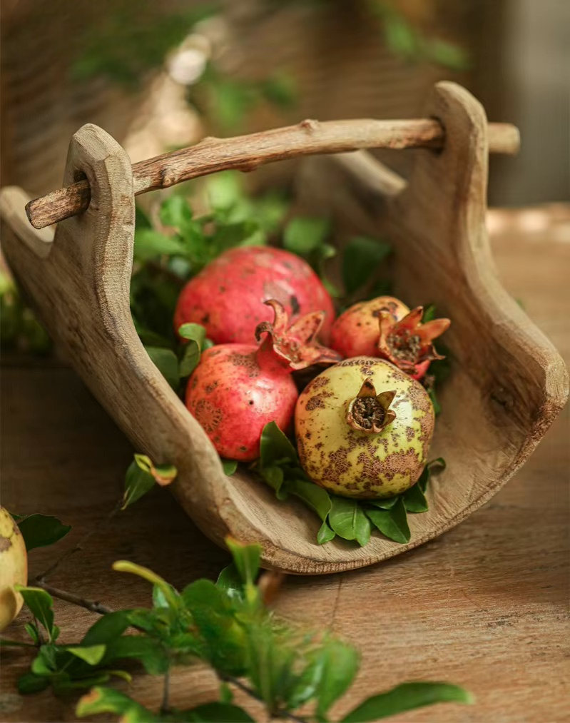 Wooden Basket-Style Tray