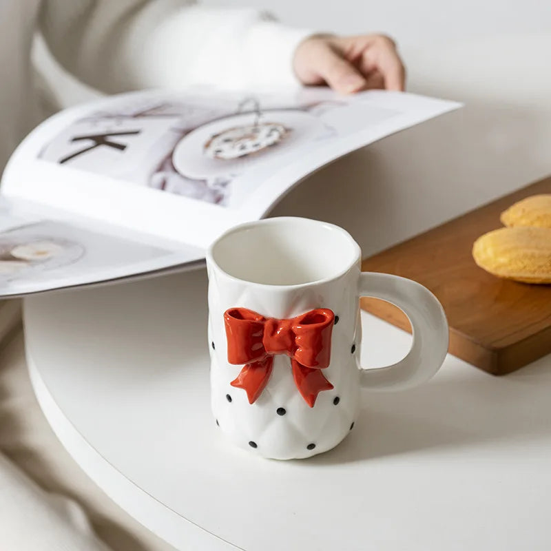 Polka Dot Bow Mugs