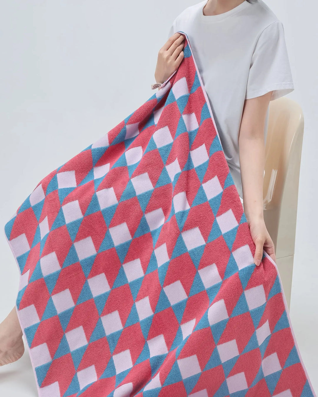 3D Cube Pattern Towels