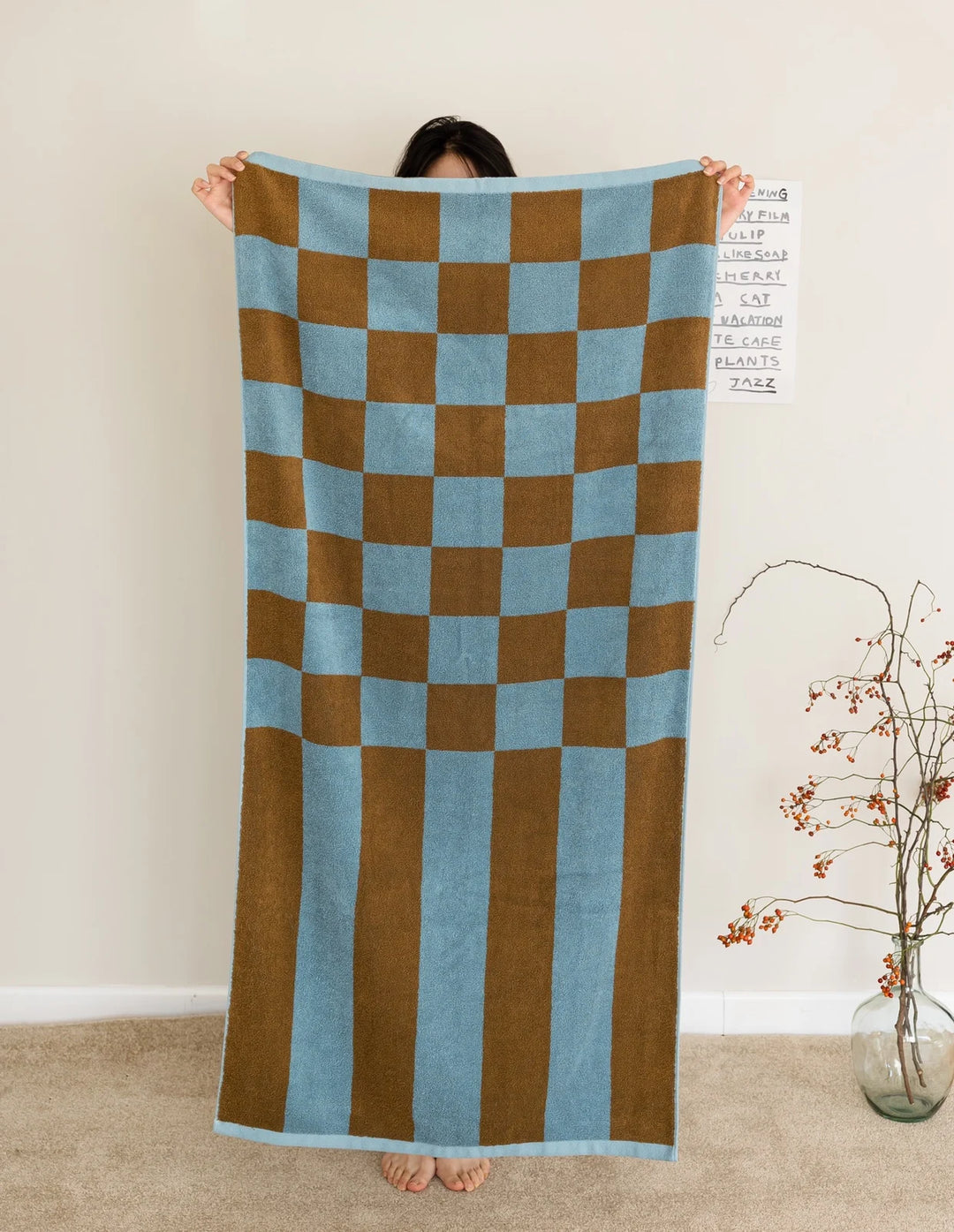 Checkerboard Stripe Towels