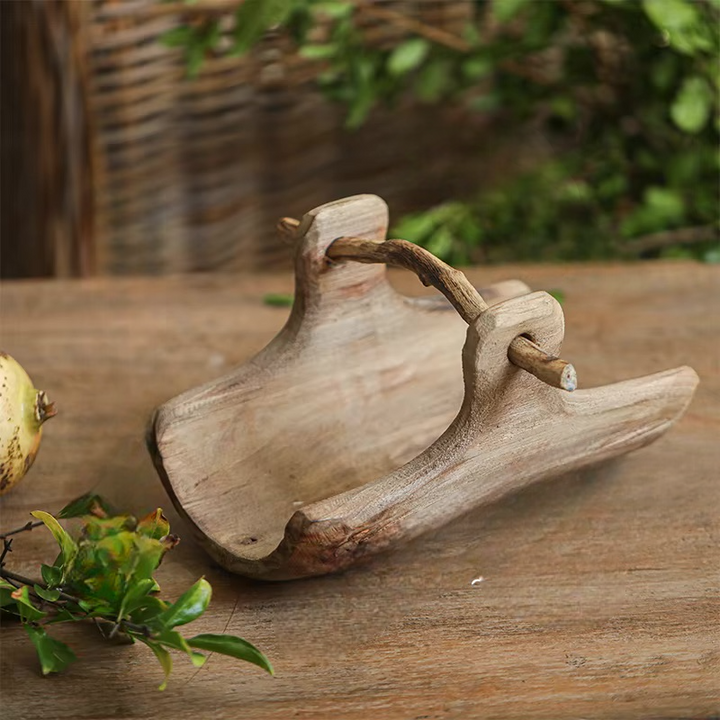 Wooden Basket-Style Tray