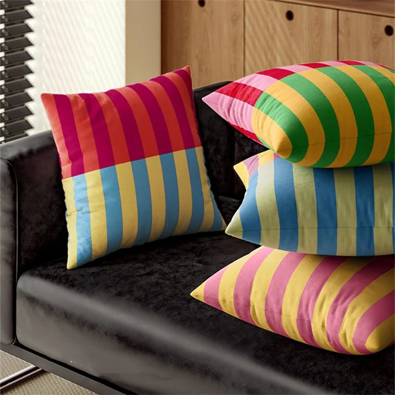 Colorful Hippie Stripe Pillow Covers