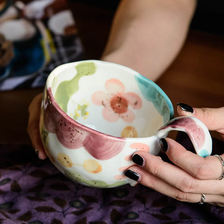 Hand Painted Flower Mug