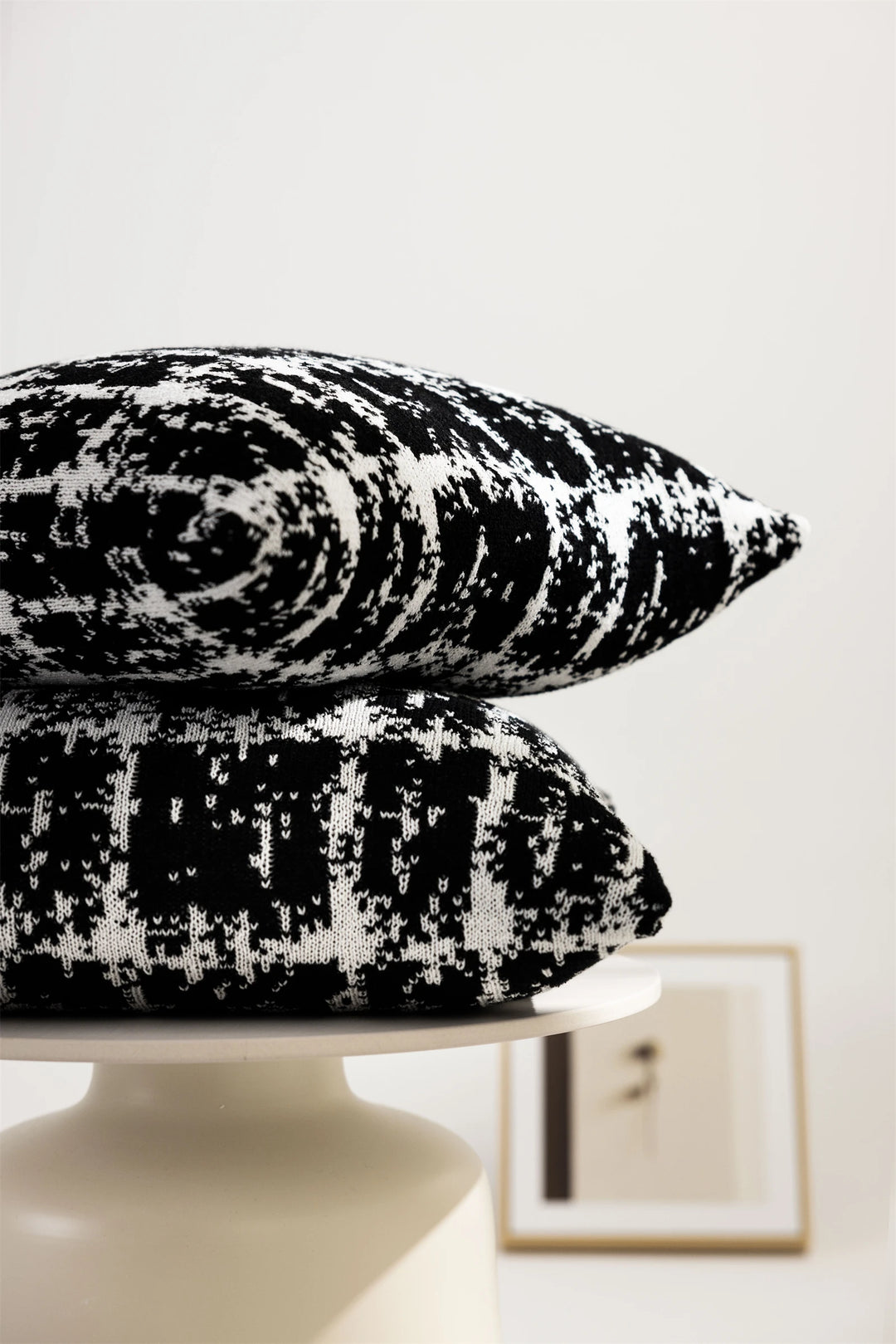 Knitted Abstract Blanket + Pillows