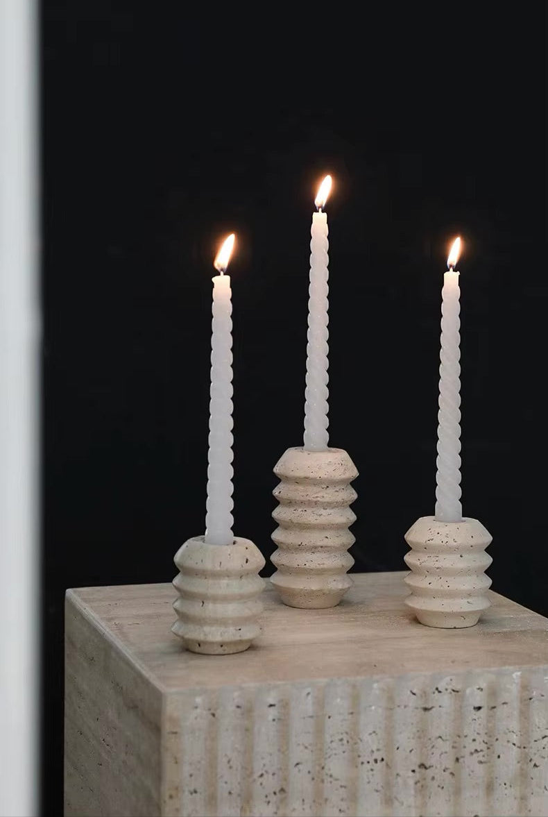 Wabi-Sabi Stone Candle Holders