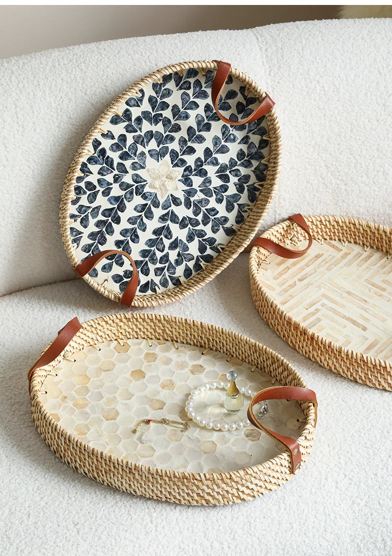 Oval Rattan Trays