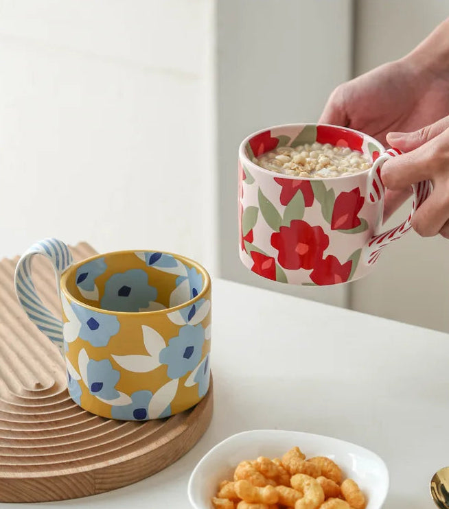 Unique Korean Flower Mugs