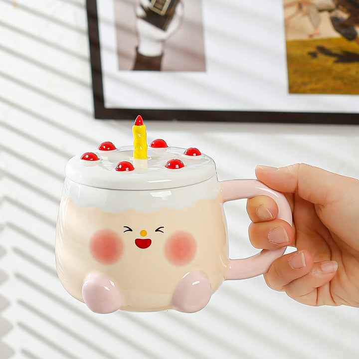 Candle Cake Mug with Cover