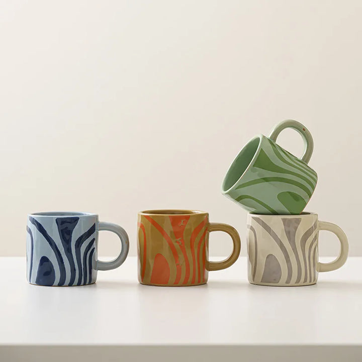 Geometric Art Stripe Mugs