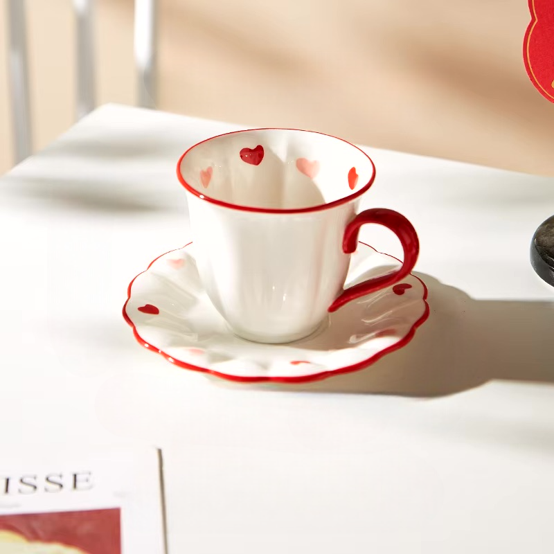 Red Love Mug & Saucer Set