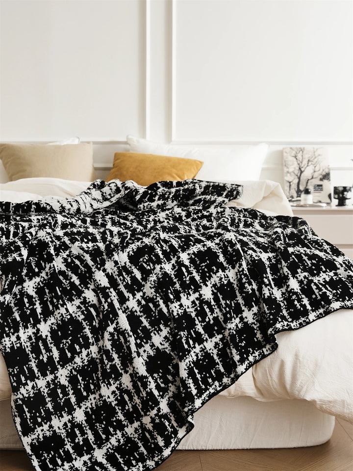 Knitted Abstract Blanket + Pillows