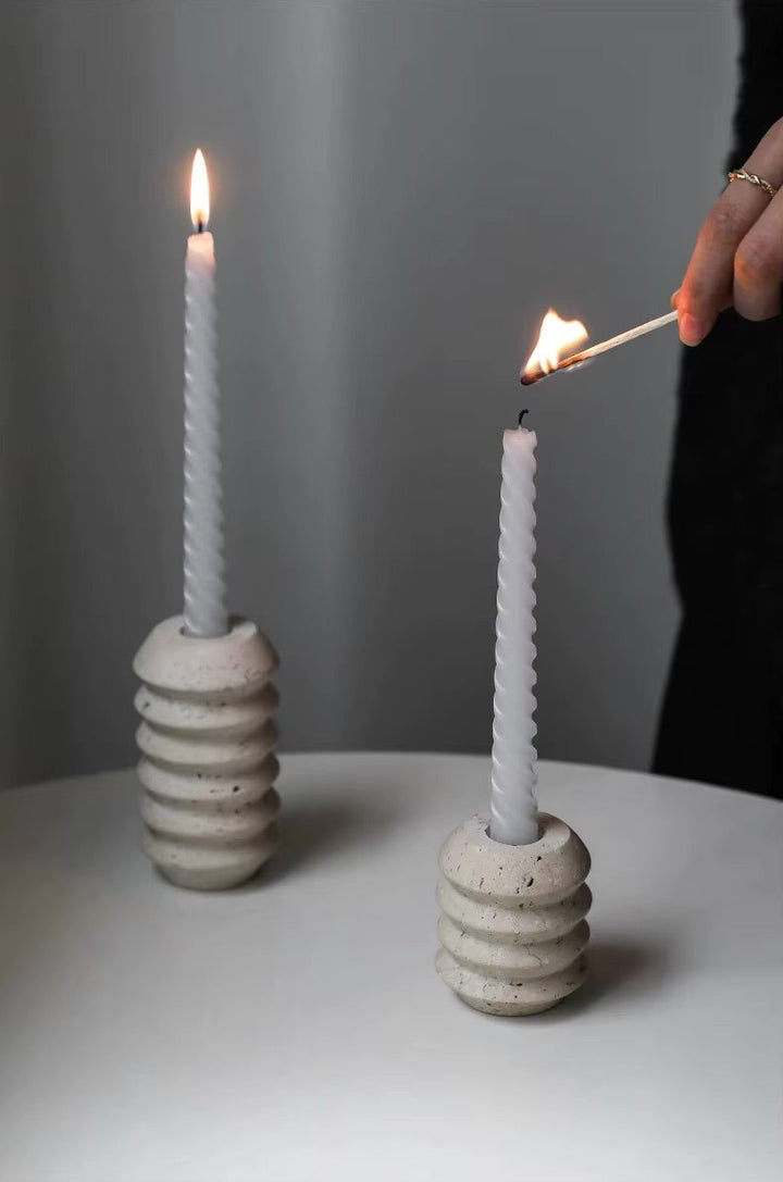 Wabi-Sabi Stone Candle Holders