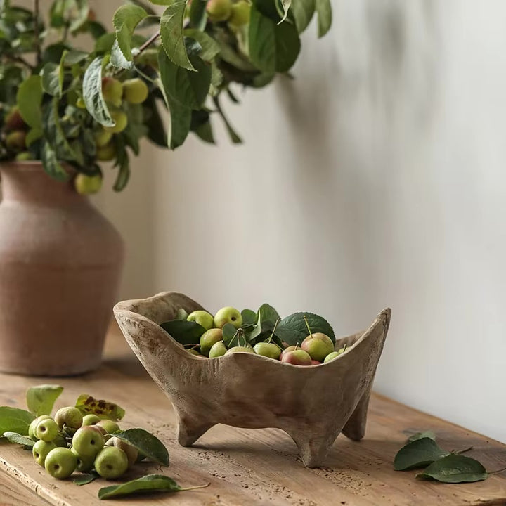 Wood Irregular Shape Bowl with Legs