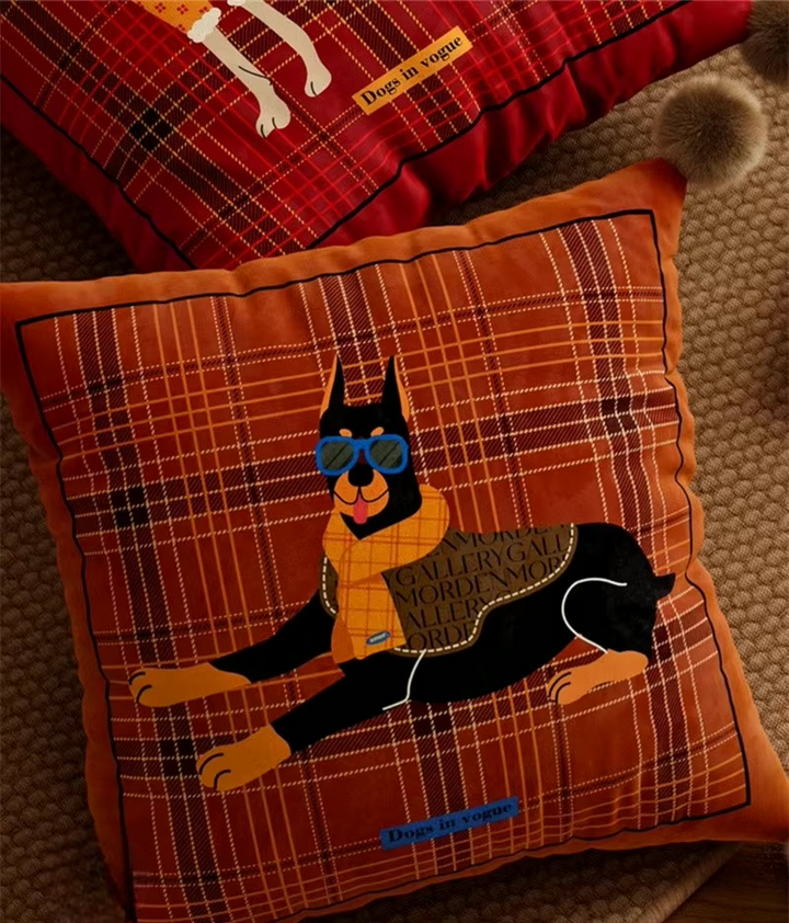 Scottish Red & Brown Dog Pillow Covers