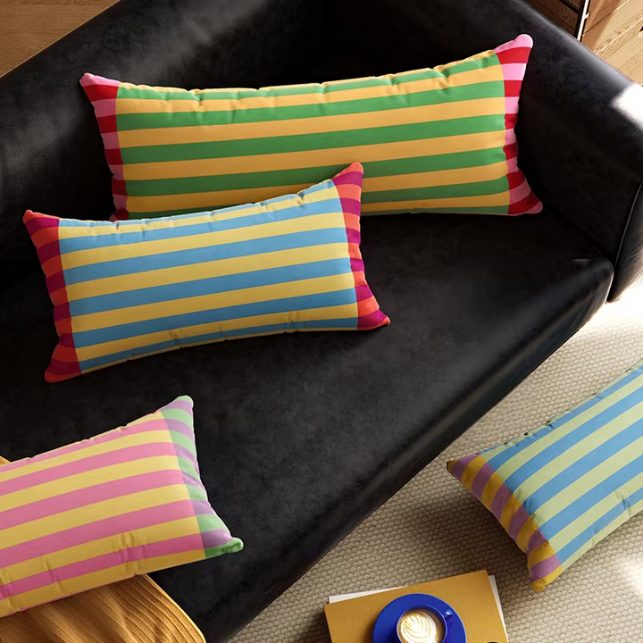 Colorful Hippie Stripe Pillow Covers