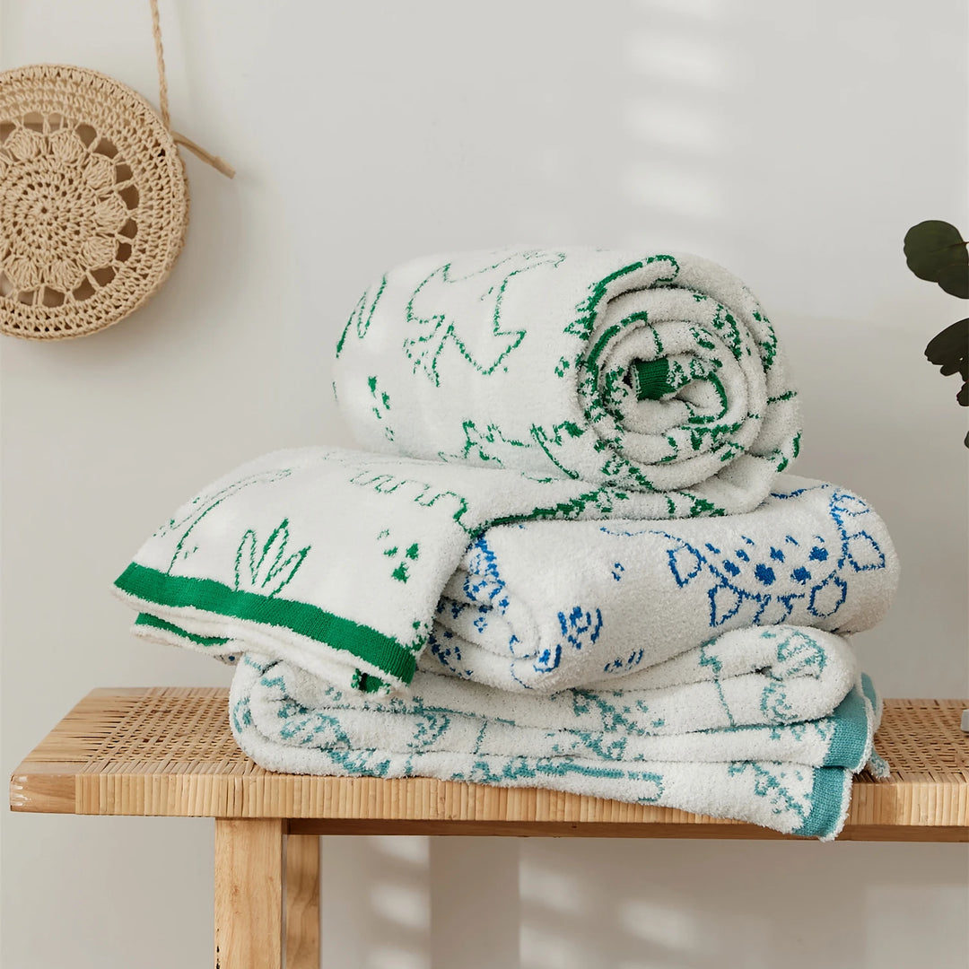 Dinosaur Cartoon Pattern Throw Blanket