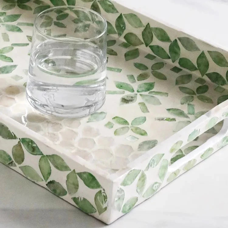 Green Seashell Lacquer Trays