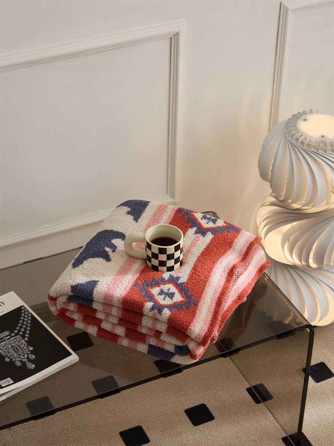 Ethnic Bear & Mountain Throw Blanket