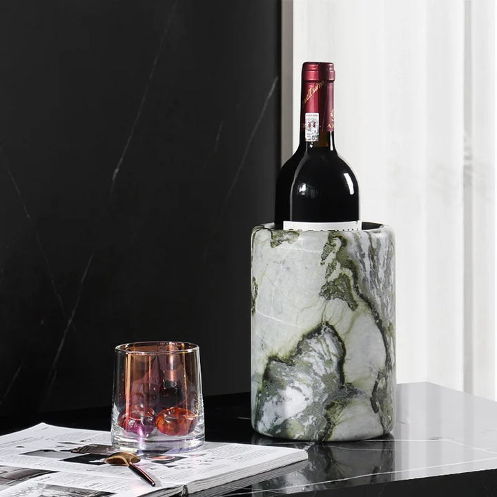 Green Marble Wine Chiller & Tray