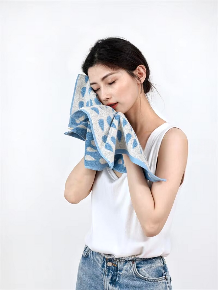 Blue Raindrop Towels